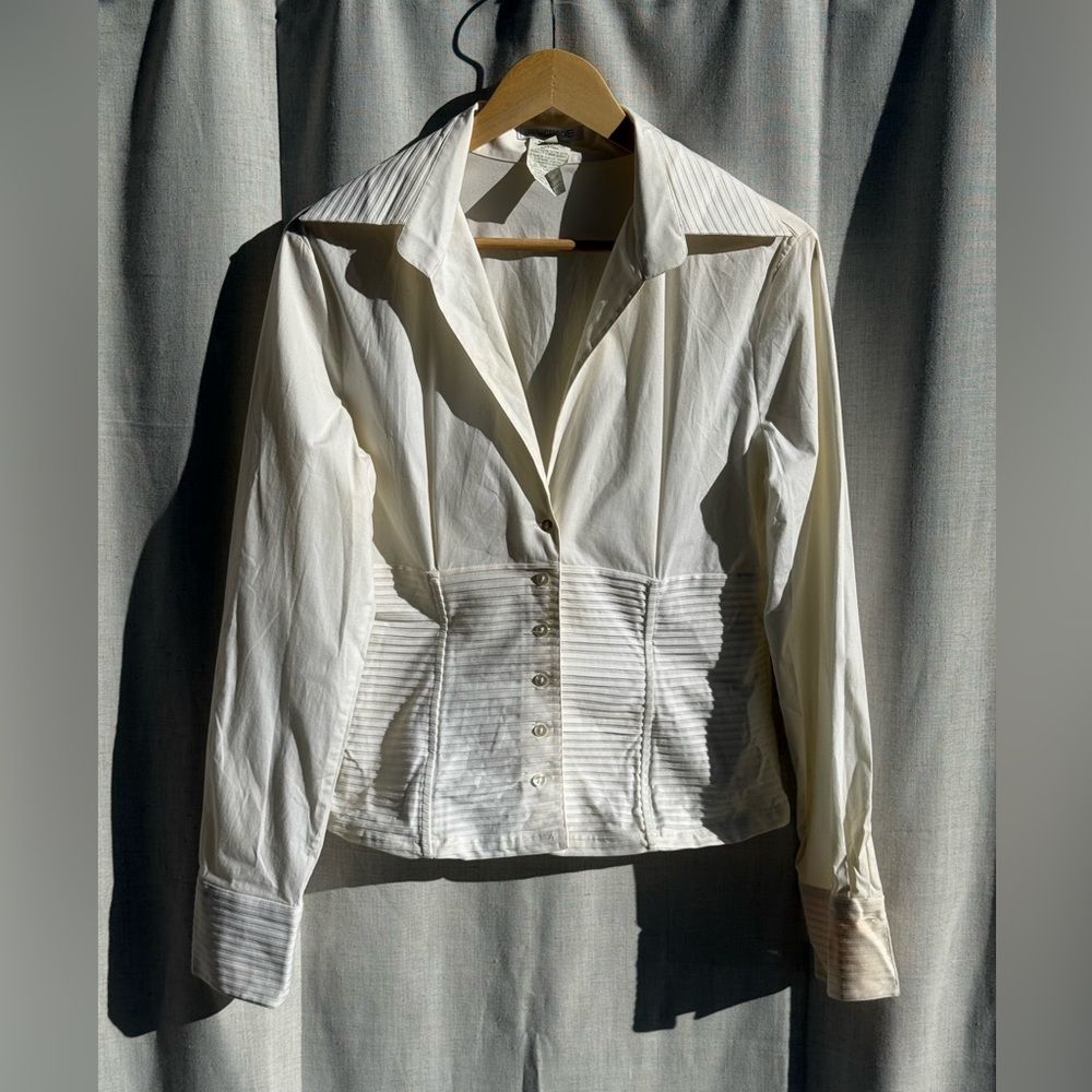 Nara Camicie White Structured Blouse (Size 3 / Medium)